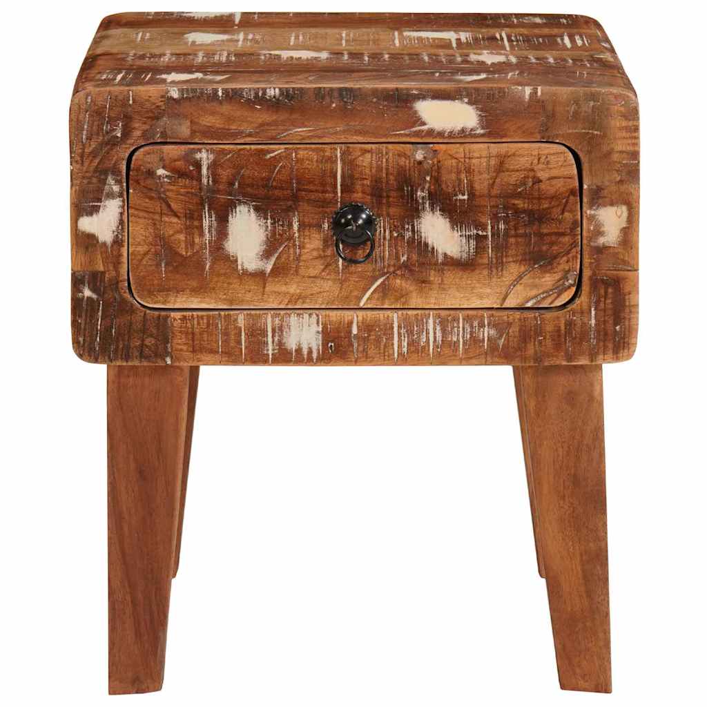 Endebord med skuffe Brun 40 x 32 x 46 cm Solid genbrugs træ