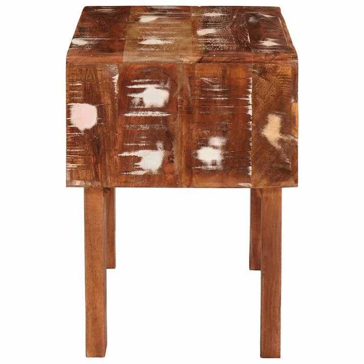Endebord med skuffe Brun 40 x 32 x 46 cm Solid genbrugs træ