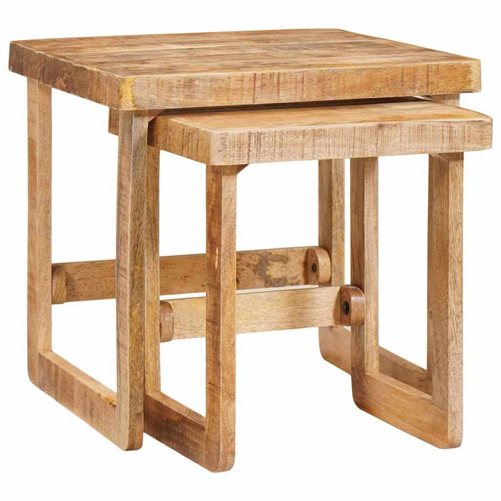 Indskudsborde 2 pcs Brun 46 x 46 x 45 cm Massivt mangotræ