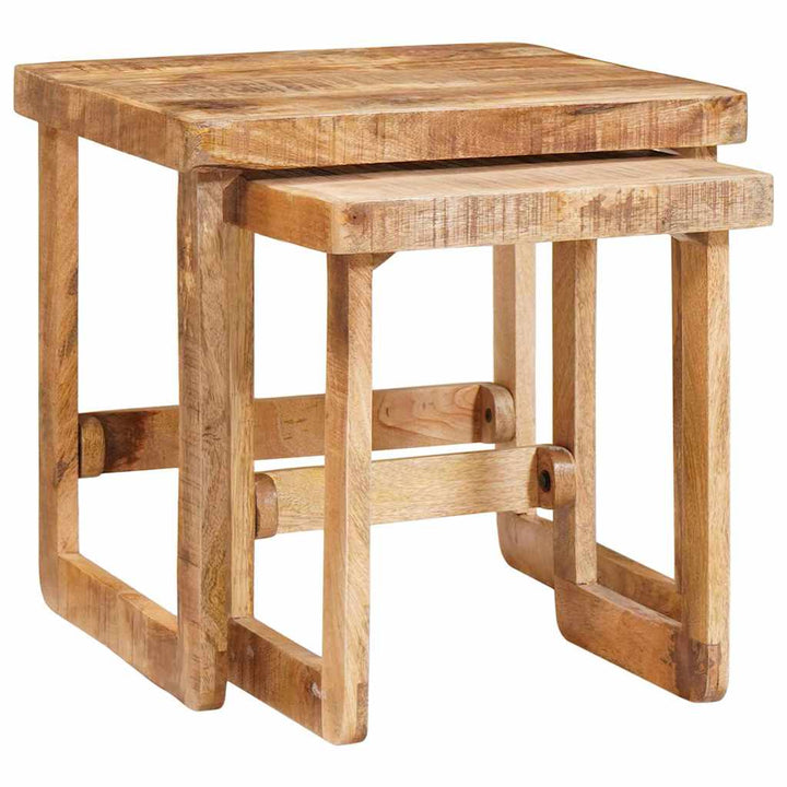Indskudsborde 2 pcs Brun 46 x 46 x 45 cm Massivt mangotræ