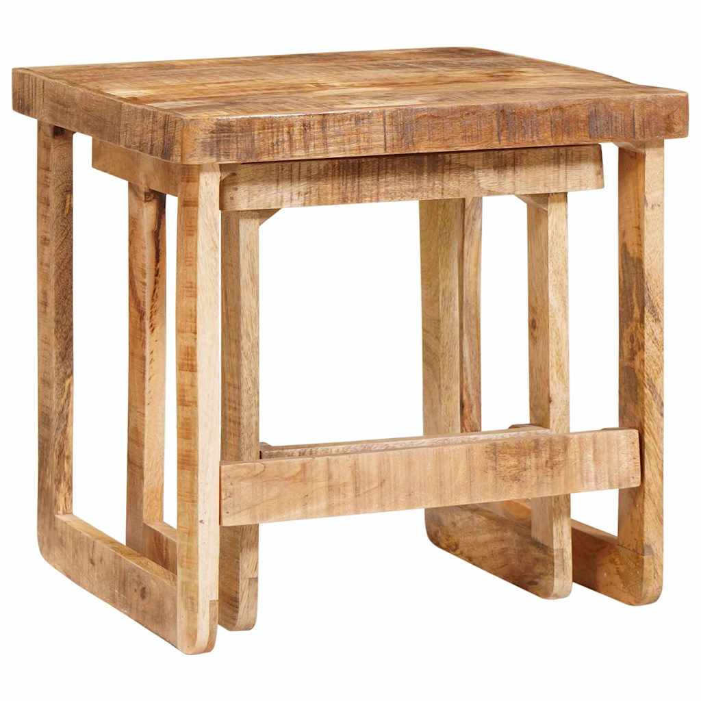 Indskudsborde 2 pcs Brun 46 x 46 x 45 cm Massivt mangotræ