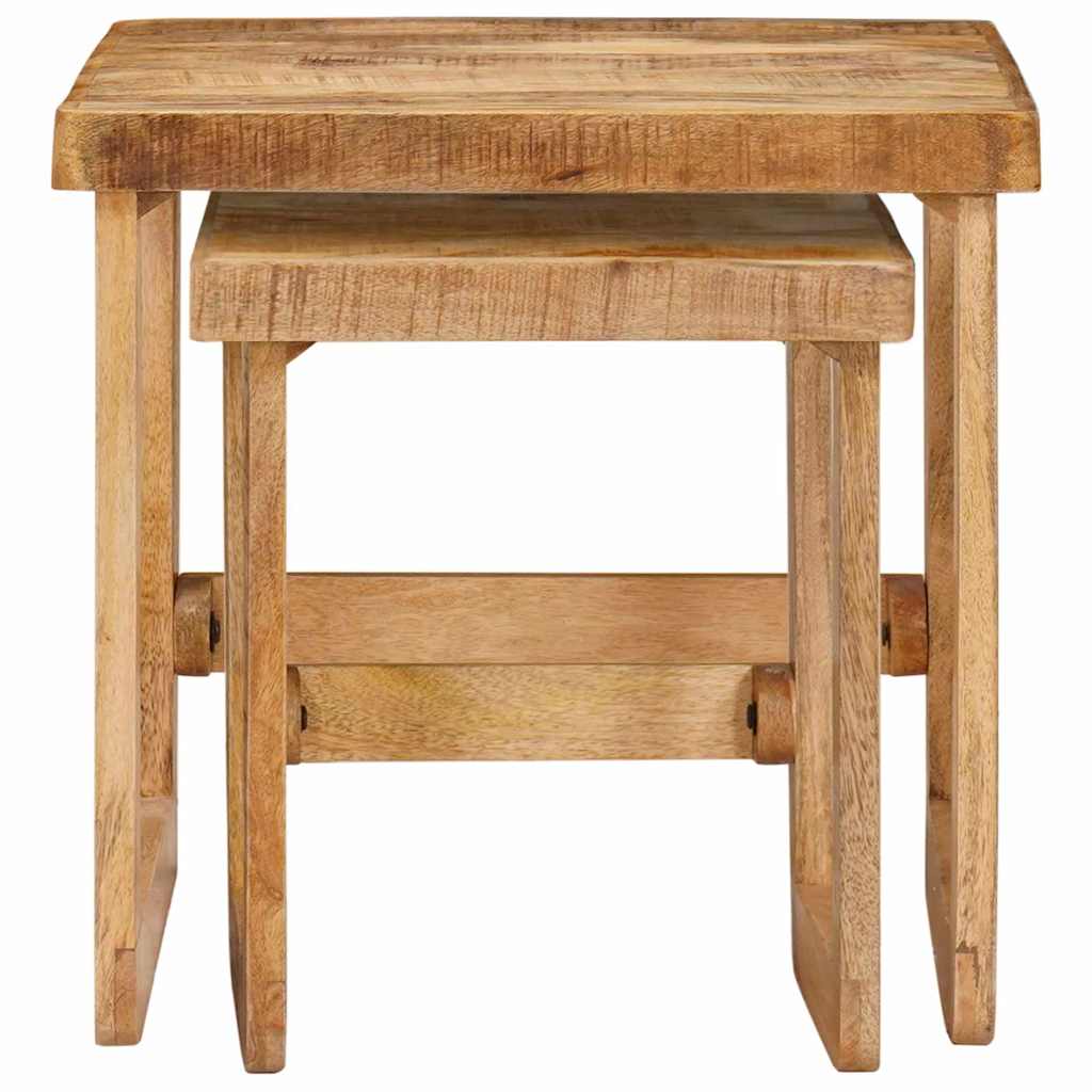 Indskudsborde 2 pcs Brun 46 x 46 x 45 cm Massivt mangotræ