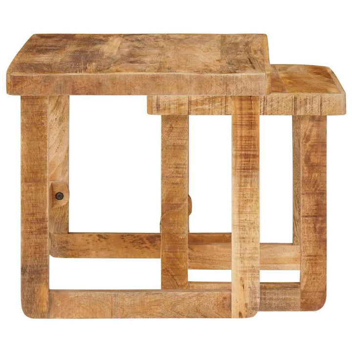Indskudsborde 2 pcs Brun 46 x 46 x 45 cm Massivt mangotræ