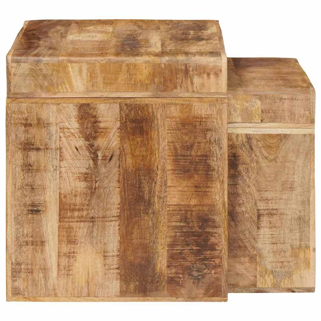 Indskudsborde 2 pcs Brun 46 x 40 x 46 cm Massivt mangotræ