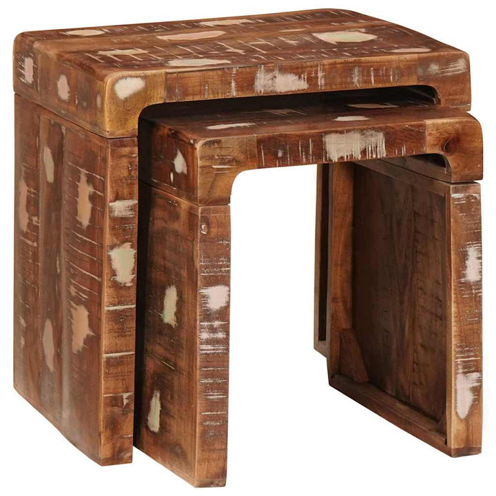 Indskudsborde 2 pcs Brun 46 x 40 x 46 cm Solid genbrugs træ