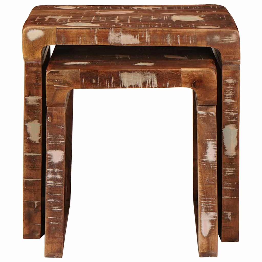Indskudsborde 2 pcs Brun 46 x 40 x 46 cm Solid genbrugs træ