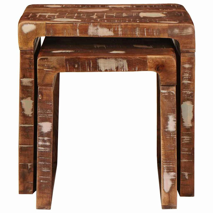 Indskudsborde 2 pcs Brun 46 x 40 x 46 cm Solid genbrugs træ