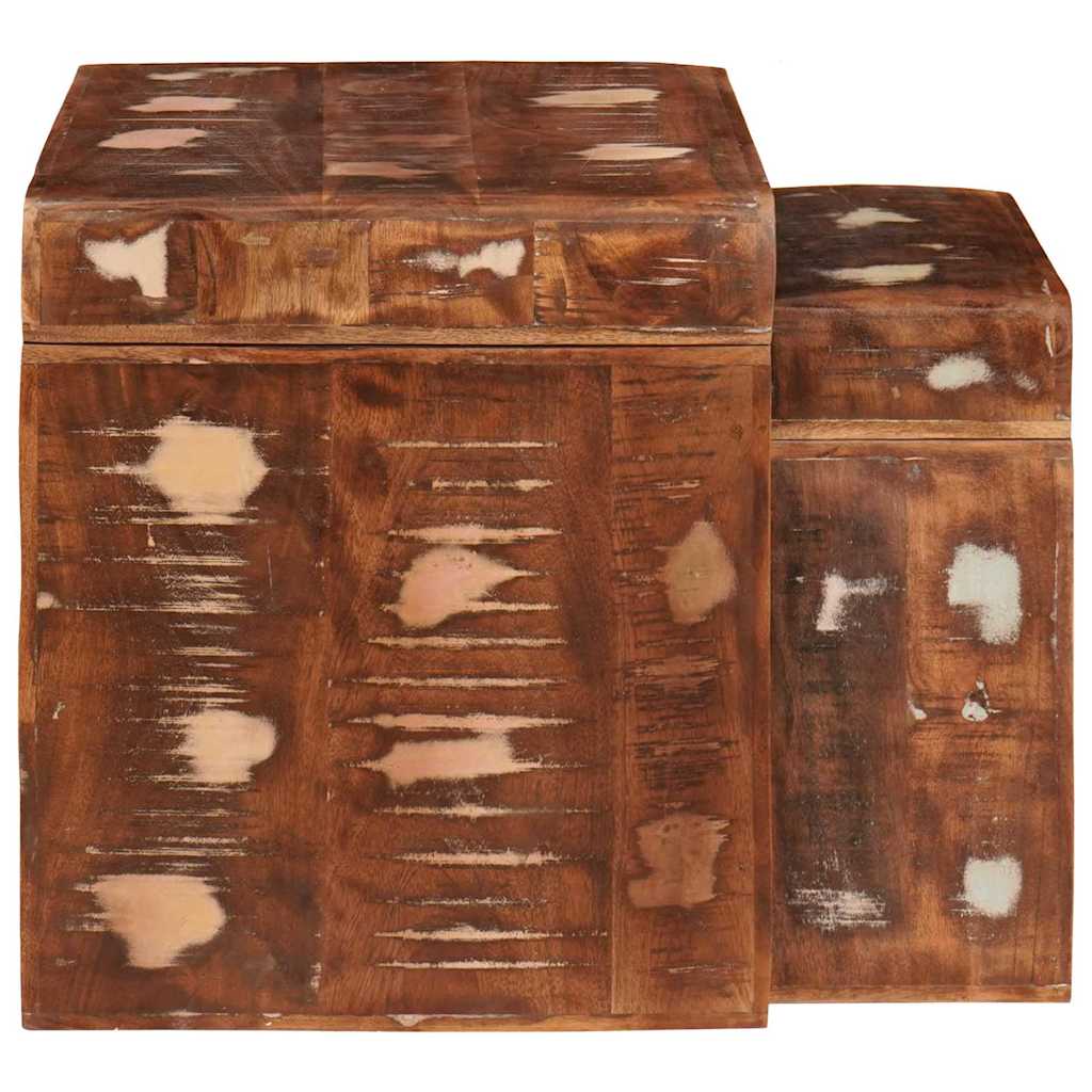 Indskudsborde 2 pcs Brun 46 x 40 x 46 cm Solid genbrugs træ