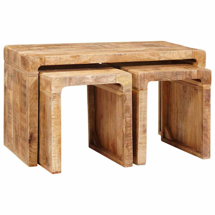 Nesting Bord 3 stk. Brun 82 x 40 x 46 cm Massivt mangotræ