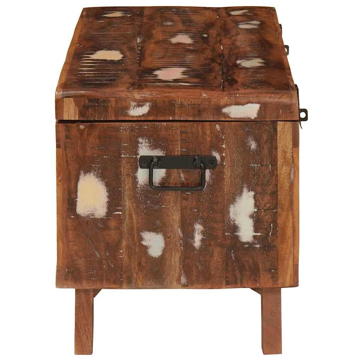 Opbevaringskasse med lås 70 x 35 x 40 cm Massivt genanvendt træ