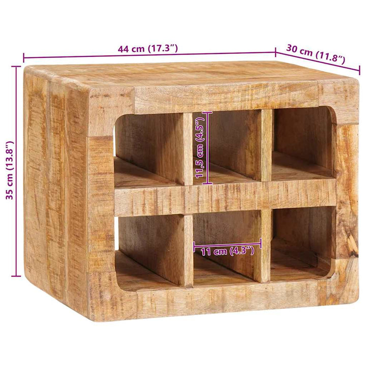 Vinfad med opbevaring Brun 44 x 30 x 35 cm Massivt mangotræ