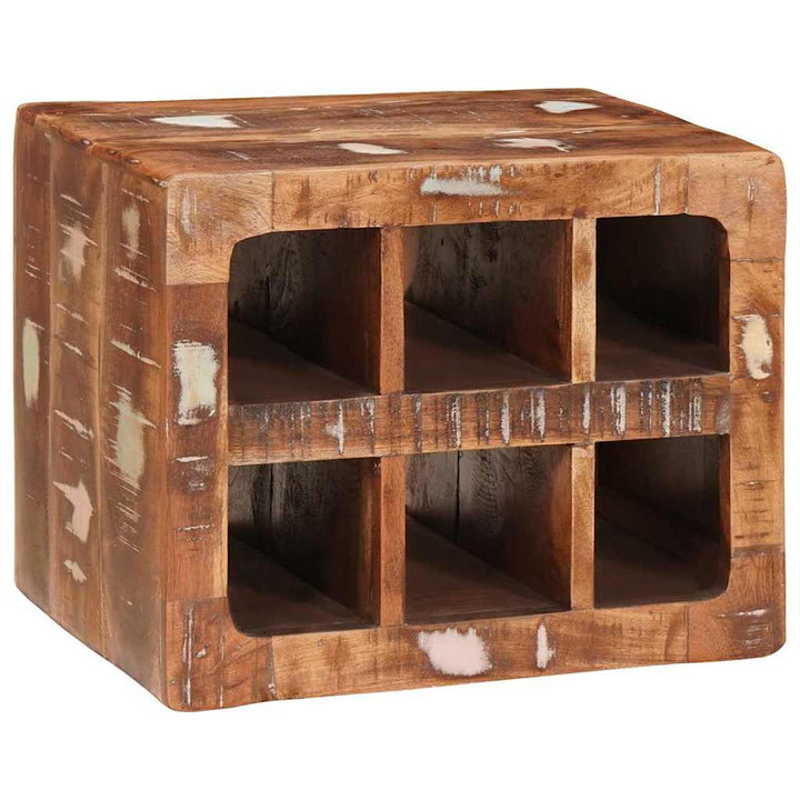 Vinfad med opbevaring Brun 44 x 30 x 35 cm Solid genbrugs træ