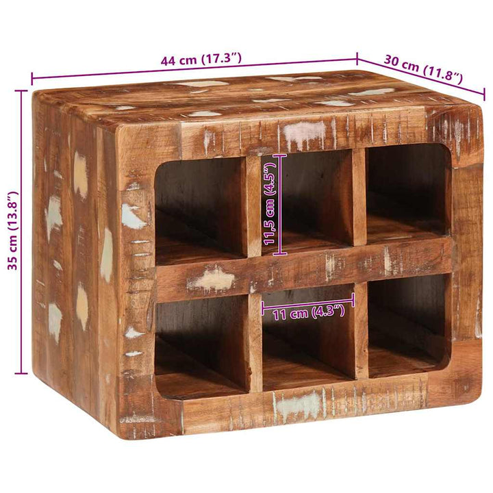 Vinfad med opbevaring Brun 44 x 30 x 35 cm Solid genbrugs træ