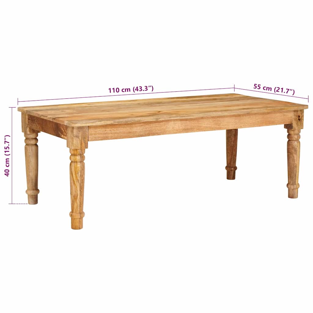 Sofabord Brun 110 x 55 x 40 cm Massivt mangotræ