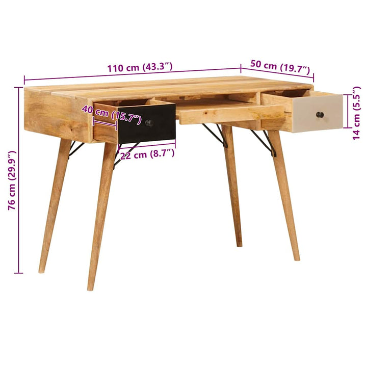 Skrivebord med skuffe Brun 110 x 55 x 76 cm Massivt mangotræ
