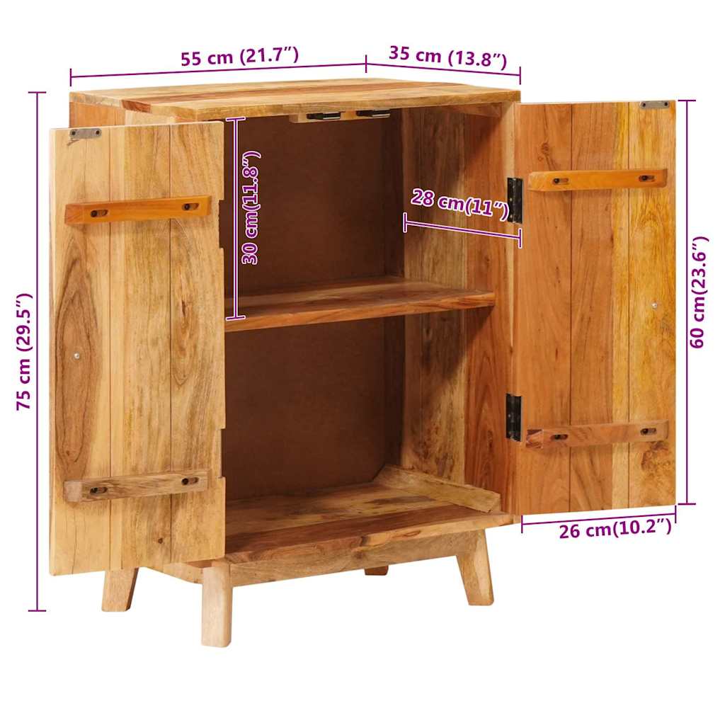 Opbevaringsskabe med dør Brun 55 x 35 x 75 cm Massivt mangotræ