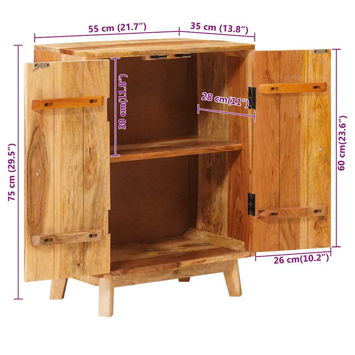 Opbevaringsskabe med dør Brun 55 x 35 x 75 cm Massivt mangotræ