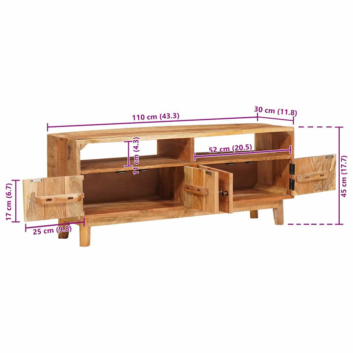 Opbevaringsskabe med dør Brun 110 x 30 x 45 cm Massivt mangotræ