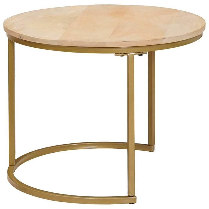 Nesting Kaffeborde 3 pcs Brun Massivt mangotræ og stål