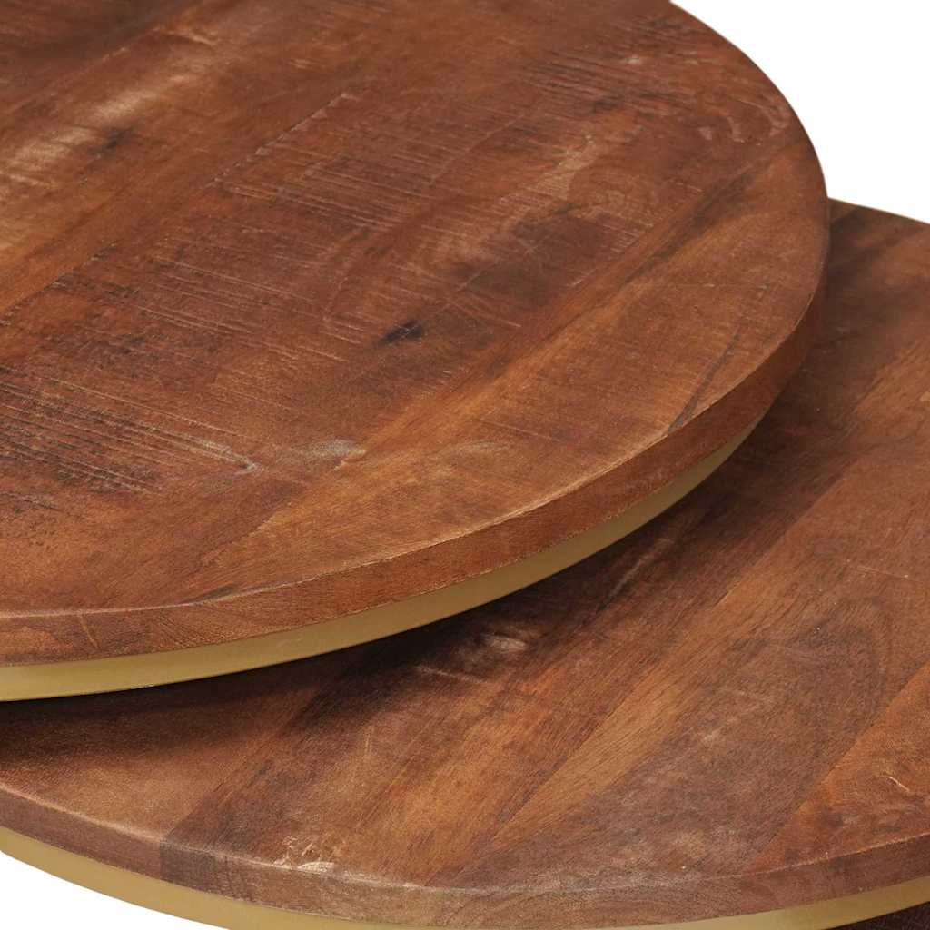 Nesting Kaffeborde 3 pcs Honningbrun Massivt mangotræ og stål