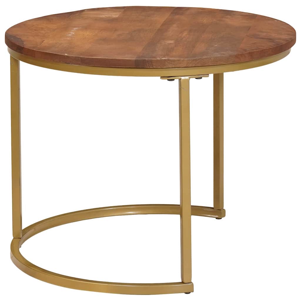 Nesting Kaffeborde 3 pcs Honningbrun Massivt mangotræ og stål