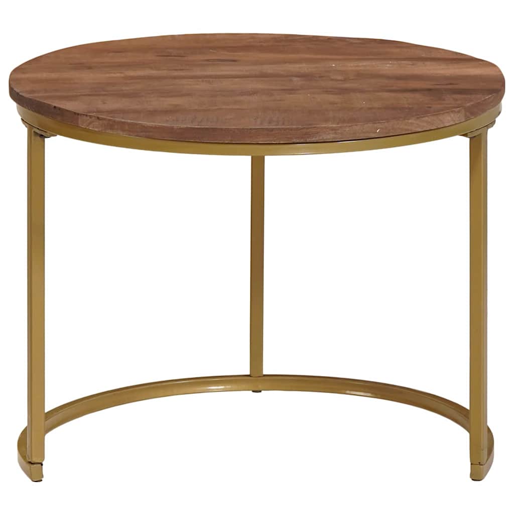 Nesting Kaffeborde 2 pcs Mørk Brun Massivt mangotræ og stål