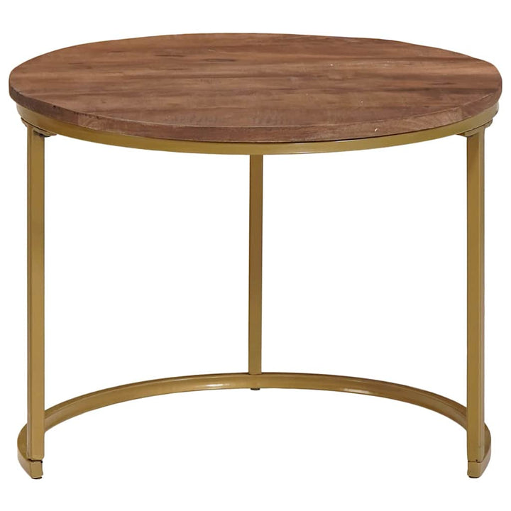 Nesting Kaffeborde 2 pcs Mørk Brun Massivt mangotræ og stål