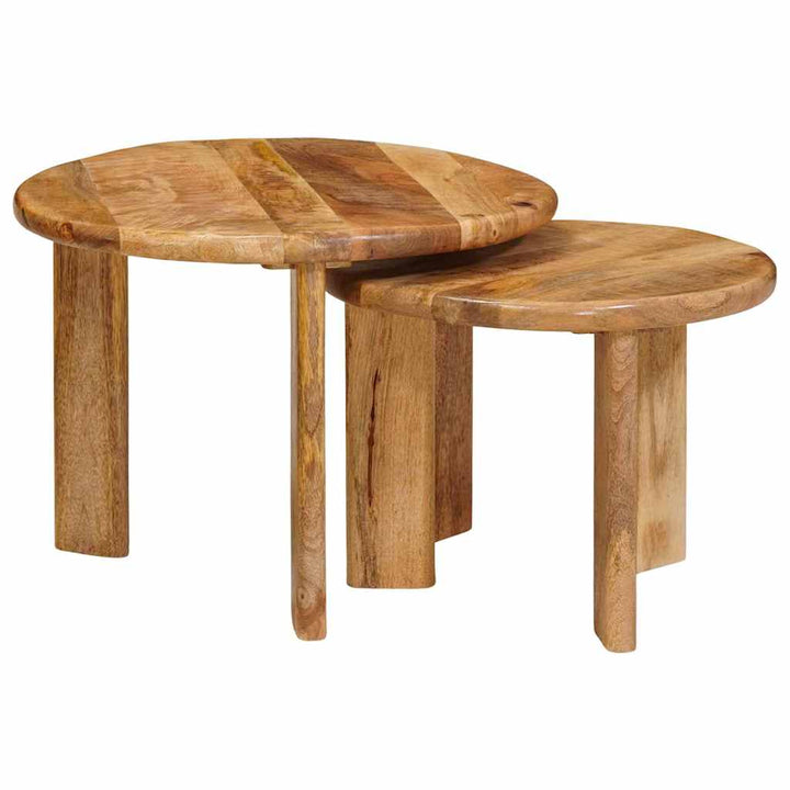 Nesting Kaffeborde 2 pcs Brun Massivt mangotræ