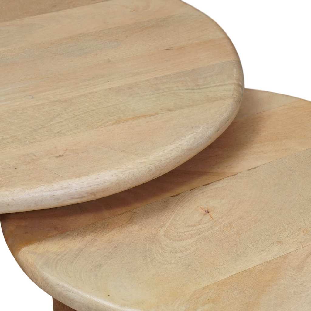 Nesting Kaffeborde 2 pcs Sort Massivt mangotræ
