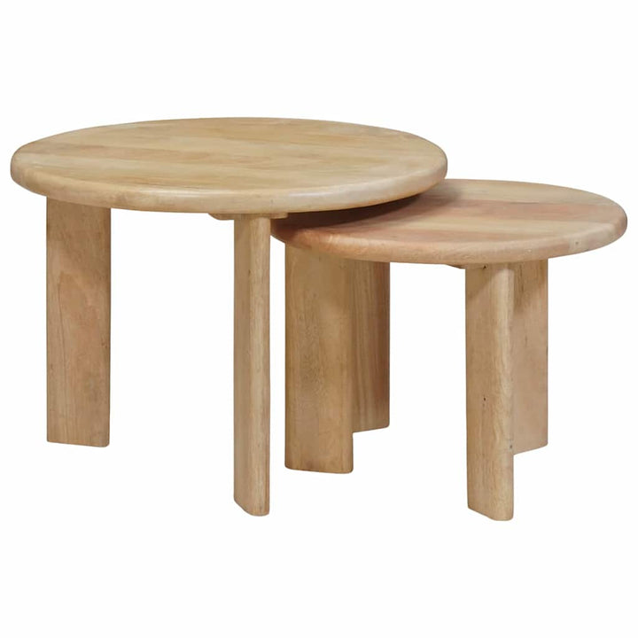Nesting Kaffeborde 2 pcs Sort Massivt mangotræ
