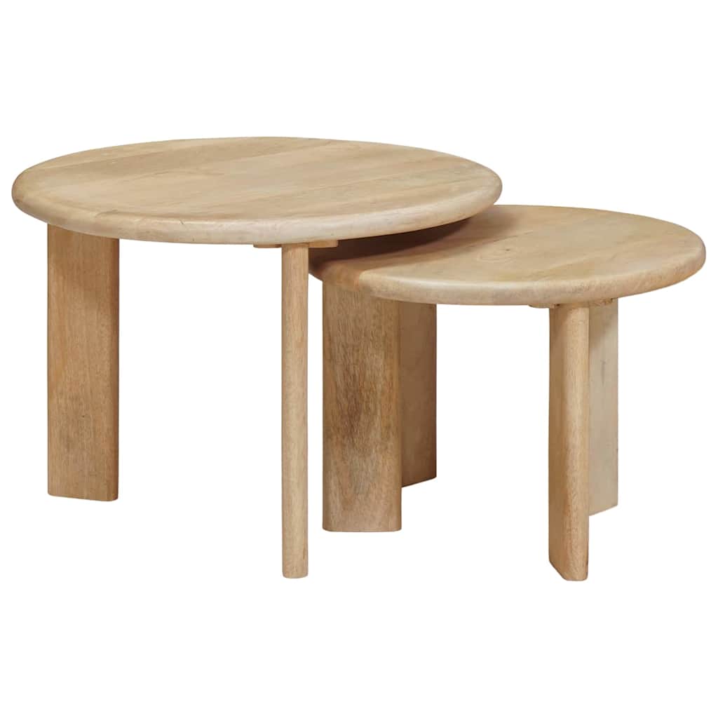 Nesting Kaffeborde 2 pcs Sort Massivt mangotræ