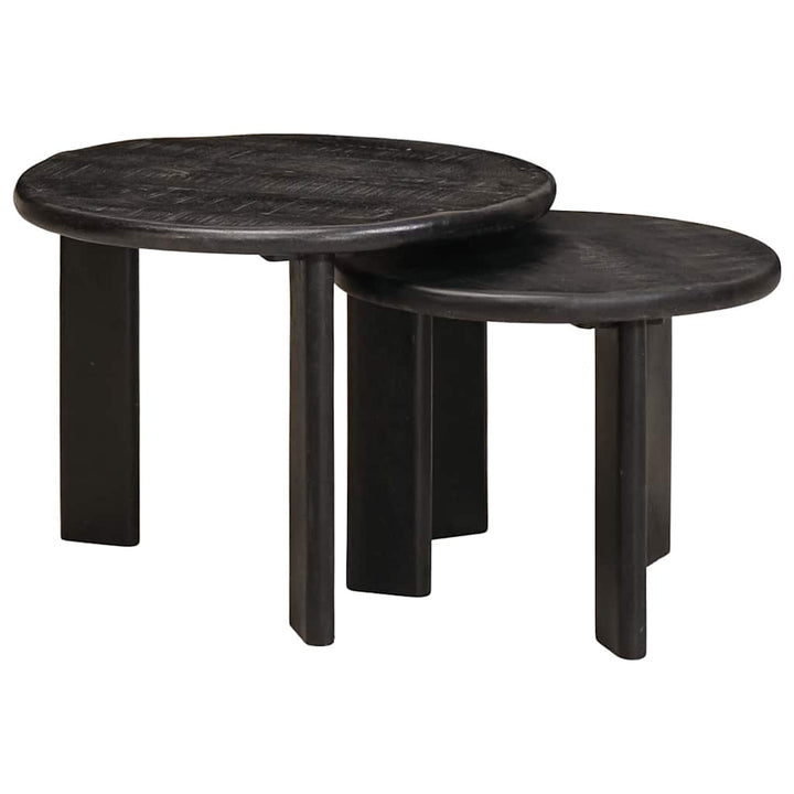 Nesting Kaffeborde 2 pcs Hvid Massivt mangotræ