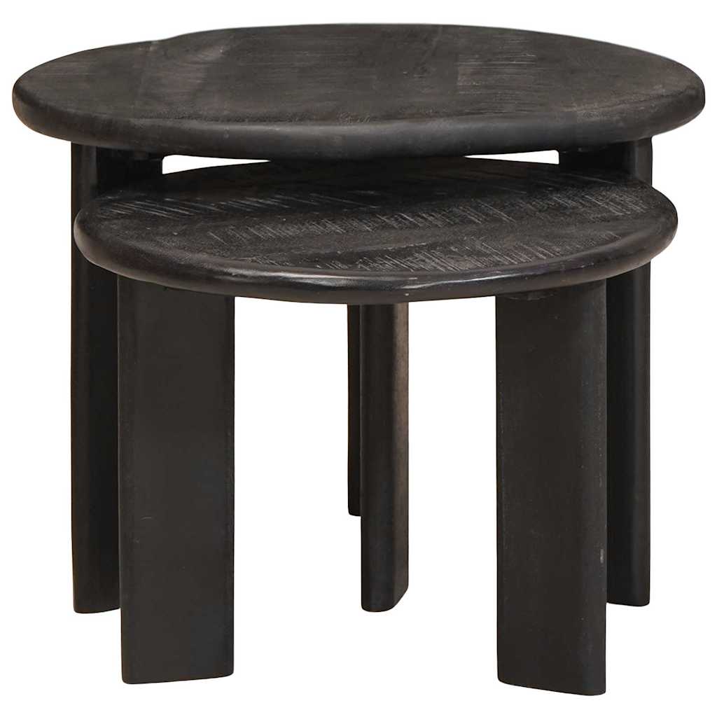 Nesting Kaffeborde 2 pcs Hvid Massivt mangotræ