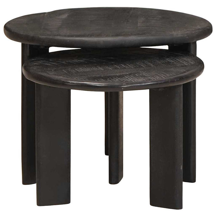 Nesting Kaffeborde 2 pcs Hvid Massivt mangotræ