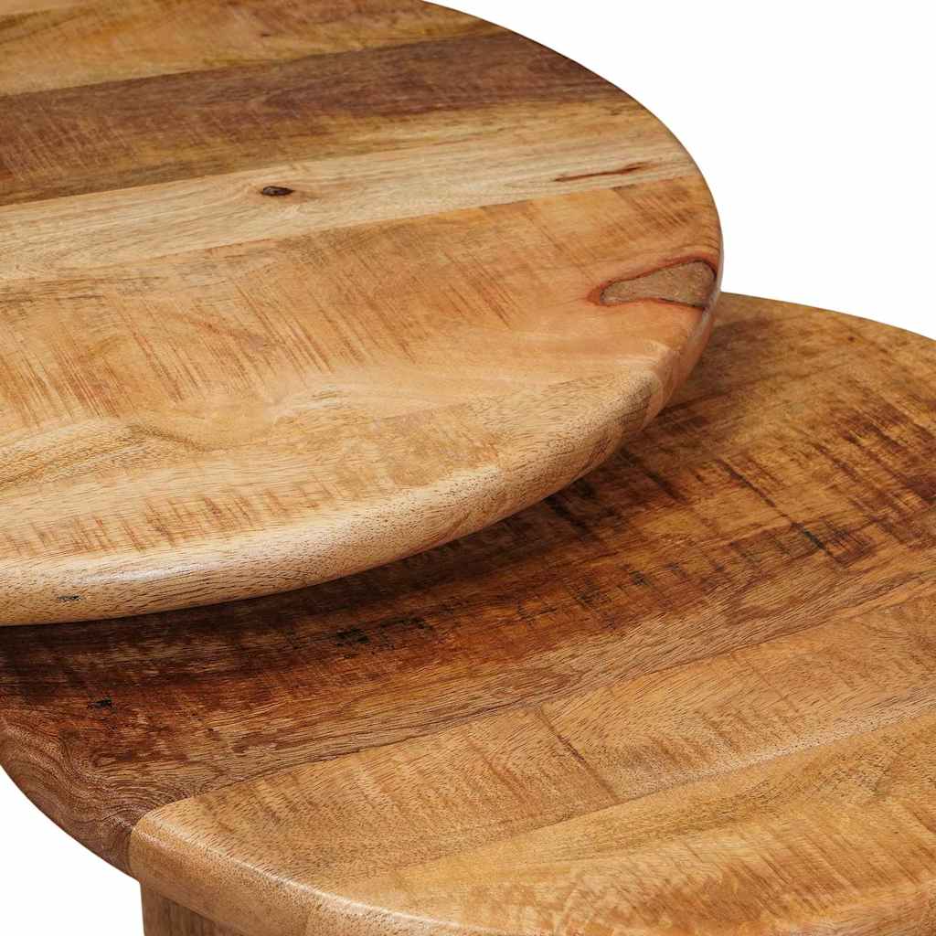 Nesting Kaffeborde 3 pcs Brun Massivt mangotræ