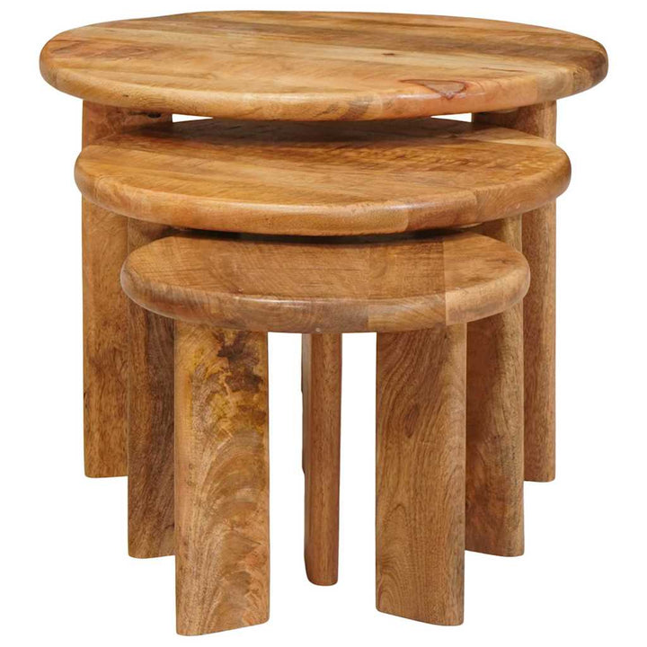 Nesting Kaffeborde 3 pcs Brun Massivt mangotræ