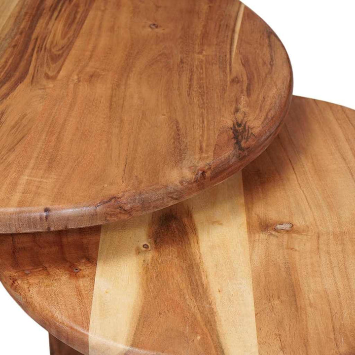 Nesting Kaffeborde 3 pcs Brun Massivt Akacietræ