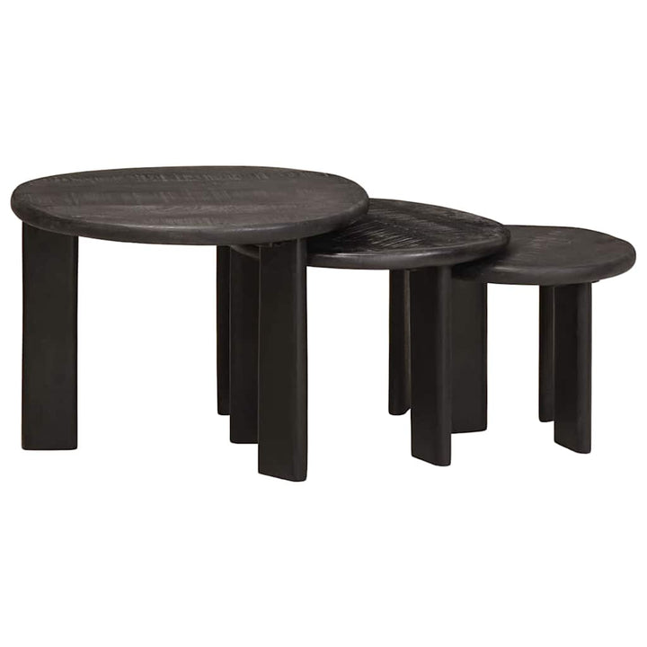 Nesting Kaffeborde 3 pcs Hvid Massivt mangotræ