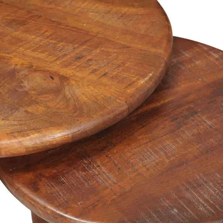 Nesting Kaffeborde 3 pcs Honningbrun Massivt mangotræ