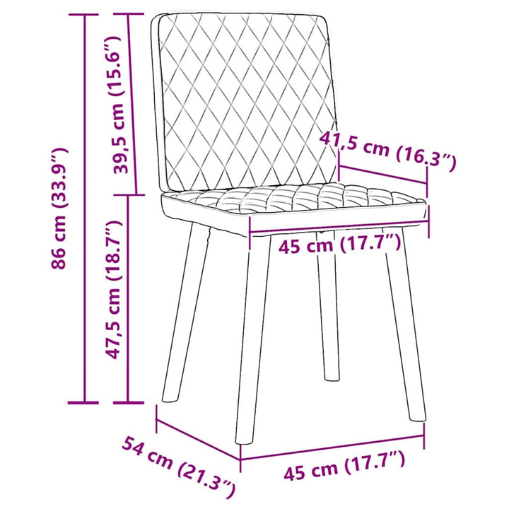 spisebordsstole 2 stk. stof sort
