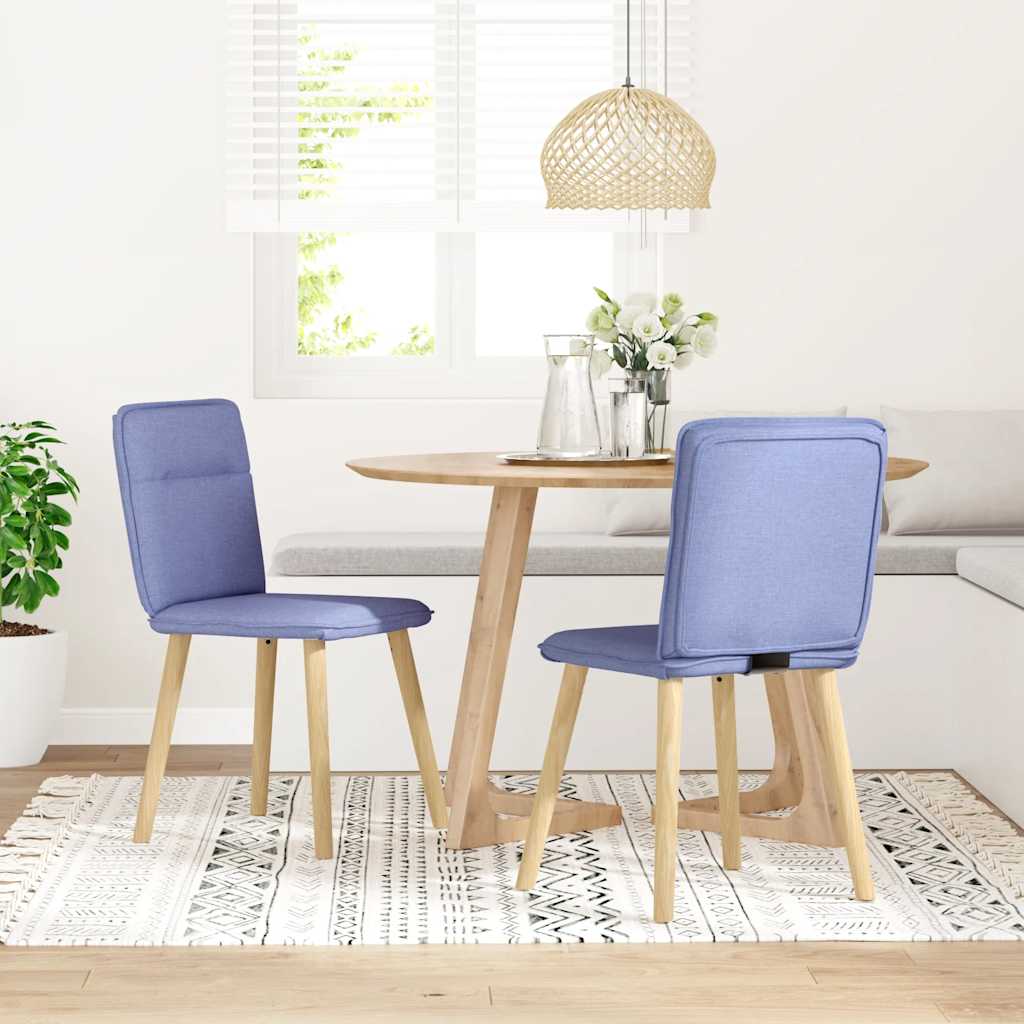 spisebordsstole 2 stk. Jeans blåt stof