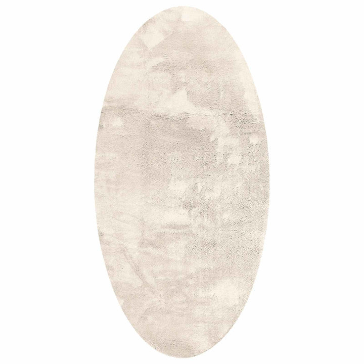Områdetæpper Oval HUARTE Beige 100 x 200 cm 100% polyester