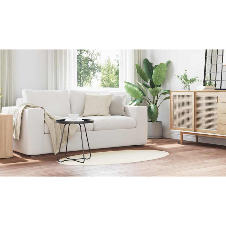 Områdetæpper Oval HUARTE Creme 80 x 150 cm 100% polyester