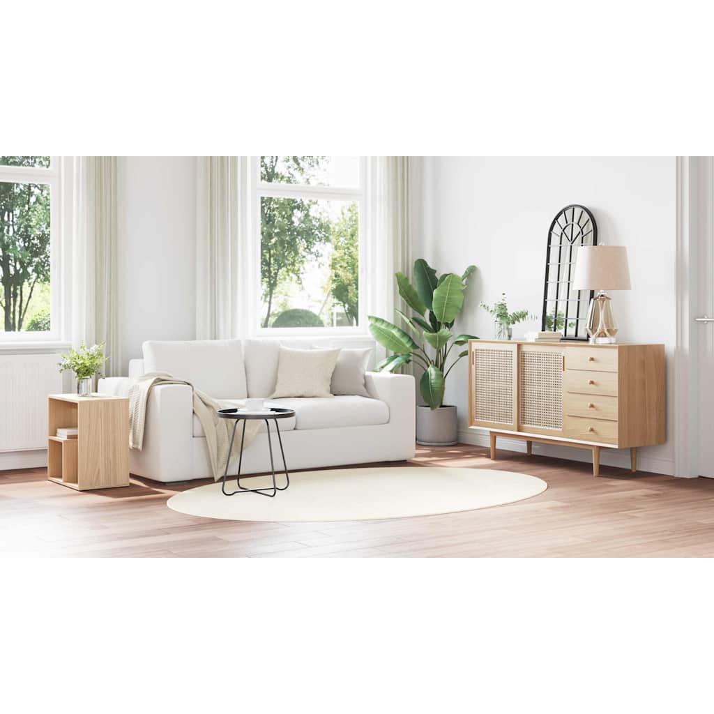 Områdetæpper Oval HUARTE Creme 160 x 230 cm 100% polyester