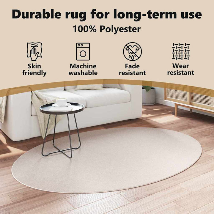 Områdetæpper Oval HUARTE Sandfarvet 120 x 170 cm 100% polyester