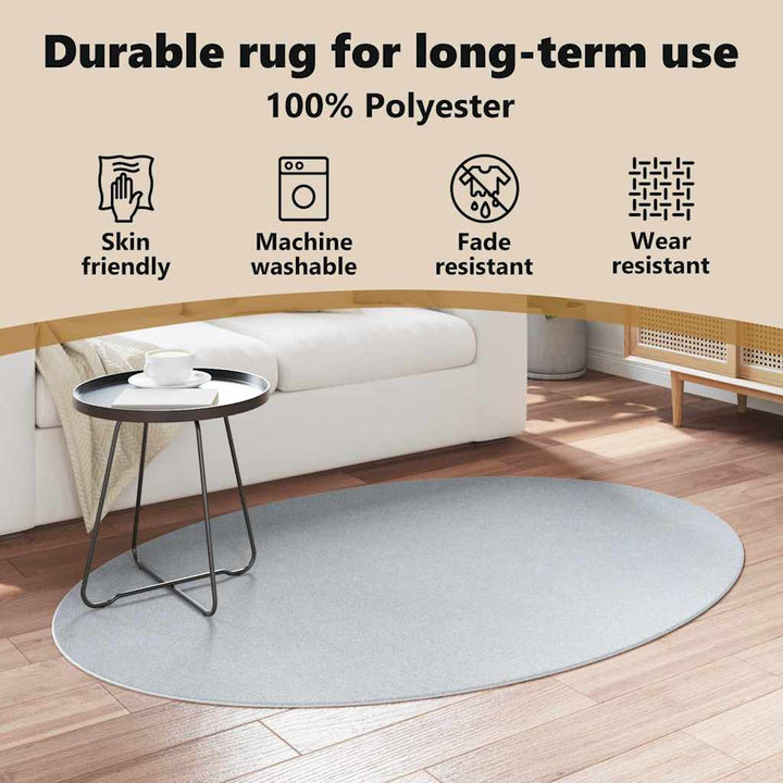 Områdetæpper Oval HUARTE Grå 120 x 170 cm 100% polyester