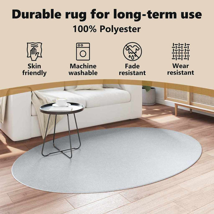 Områdetæpper Oval HUARTE Grå 140 x 200 cm 100% polyester