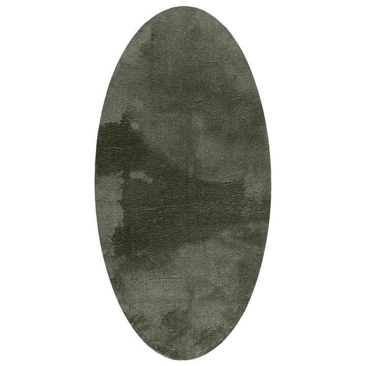 Områdetæpper Oval HUARTE Skovgrøn 80 x 150 cm 100% polyester