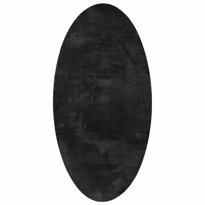 Områdetæpper Oval HUARTE Sort 80 x 150 cm 100% polyester