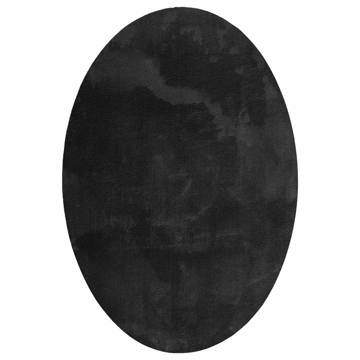 Områdetæpper Oval HUARTE Sort 140 x 200 cm 100% polyester